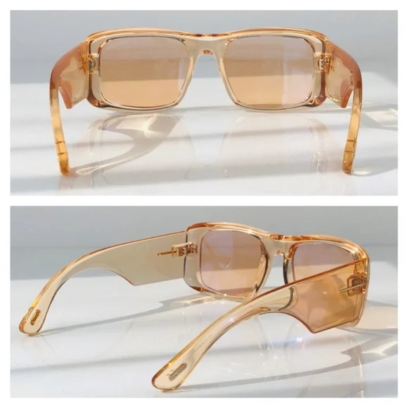 New TOM FORD Aristotle Orange Square Sunglasses - Picture 6 of 16
